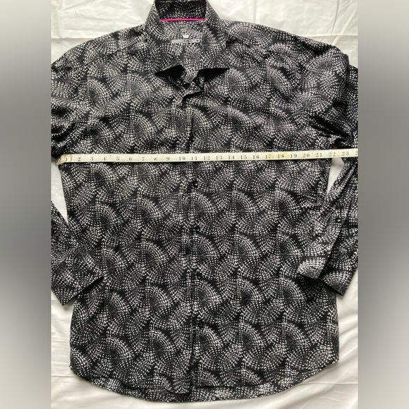 Men’s Bertigo Long Sleeve Button Up Black/White Design Print Shirt Sz Large - Picture 5 of 10